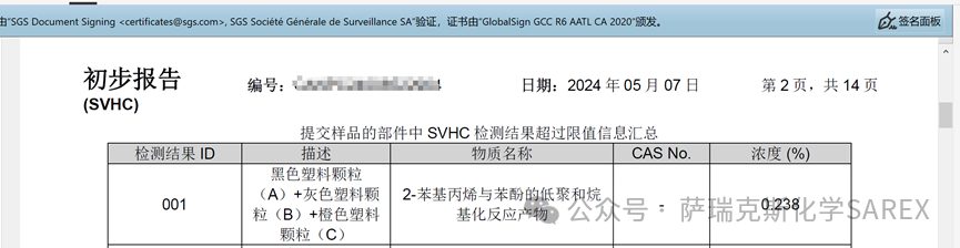 关于添加抗氧剂9228的产品REACH检测不合格的问题及解决方案