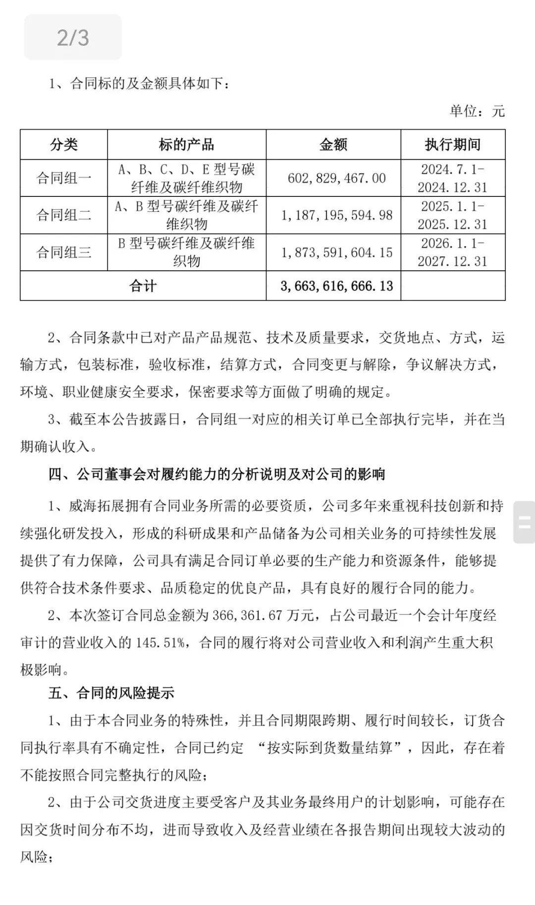 超36.6亿元，光威复材签了“大订单”