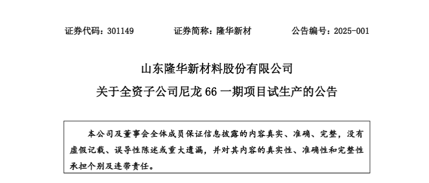 曾多次延期！百万吨尼龙66项目投产！