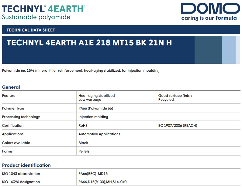 TECHNYL® 4EARTH® 材料获得汽车制造商STELLANTIS的绿色材料认证