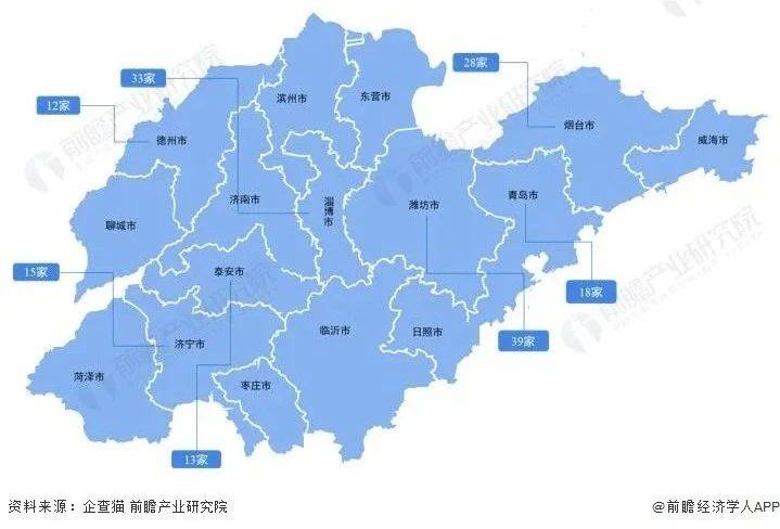 图表4:截至2022年山东阻燃剂企业数量区域分布(单位:家)